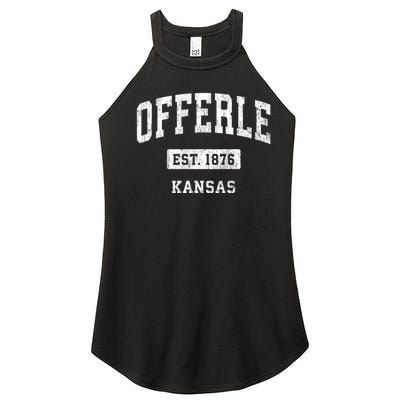 Offerle Kansas Ks Vintage Sports Established Women’s Perfect Tri Rocker Tank