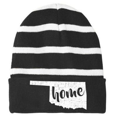 Oklahoma Home State Striped Beanie with Solid Band