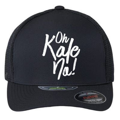 Oh Kale No Raw Veggie Vegan Pun Power Message Graphic Print Gift Flexfit Unipanel Trucker Cap