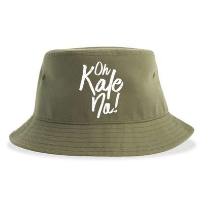 Oh Kale No Raw Veggie Vegan Pun Power Message Graphic Print Gift Sustainable Bucket Hat