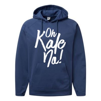 Oh Kale No Raw Veggie Vegan Pun Power Message Graphic Print Gift Performance Fleece Hoodie