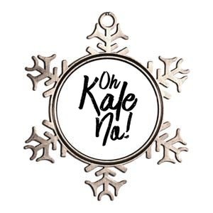 Oh Kale No Raw Veggie Vegan Pun Power Message Graphic Print Gift Metallic Star Ornament