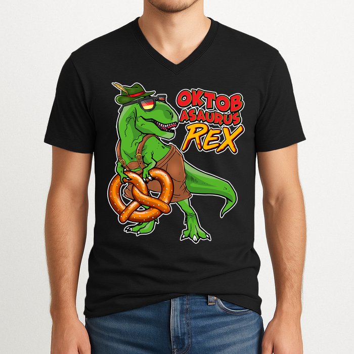 Oktob-Asaurus Rex V-Neck T-Shirt