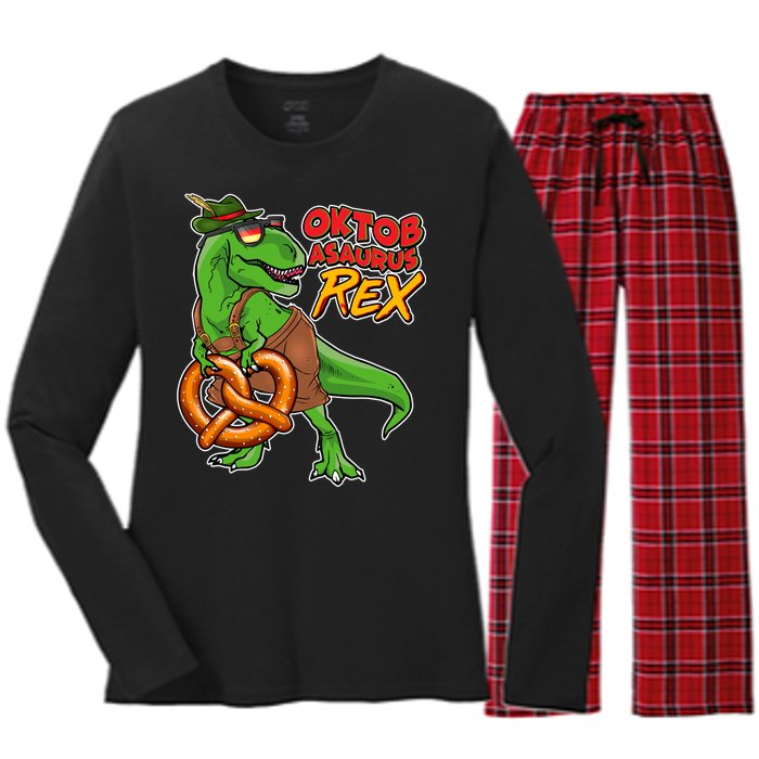 Oktob-Asaurus Rex Women's Long Sleeve Flannel Pajama Set 