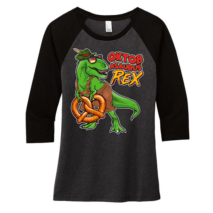 Oktob-Asaurus Rex Women's Tri-Blend 3/4-Sleeve Raglan Shirt