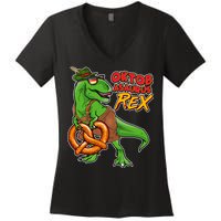 Oktob-Asaurus Rex Women's V-Neck T-Shirt