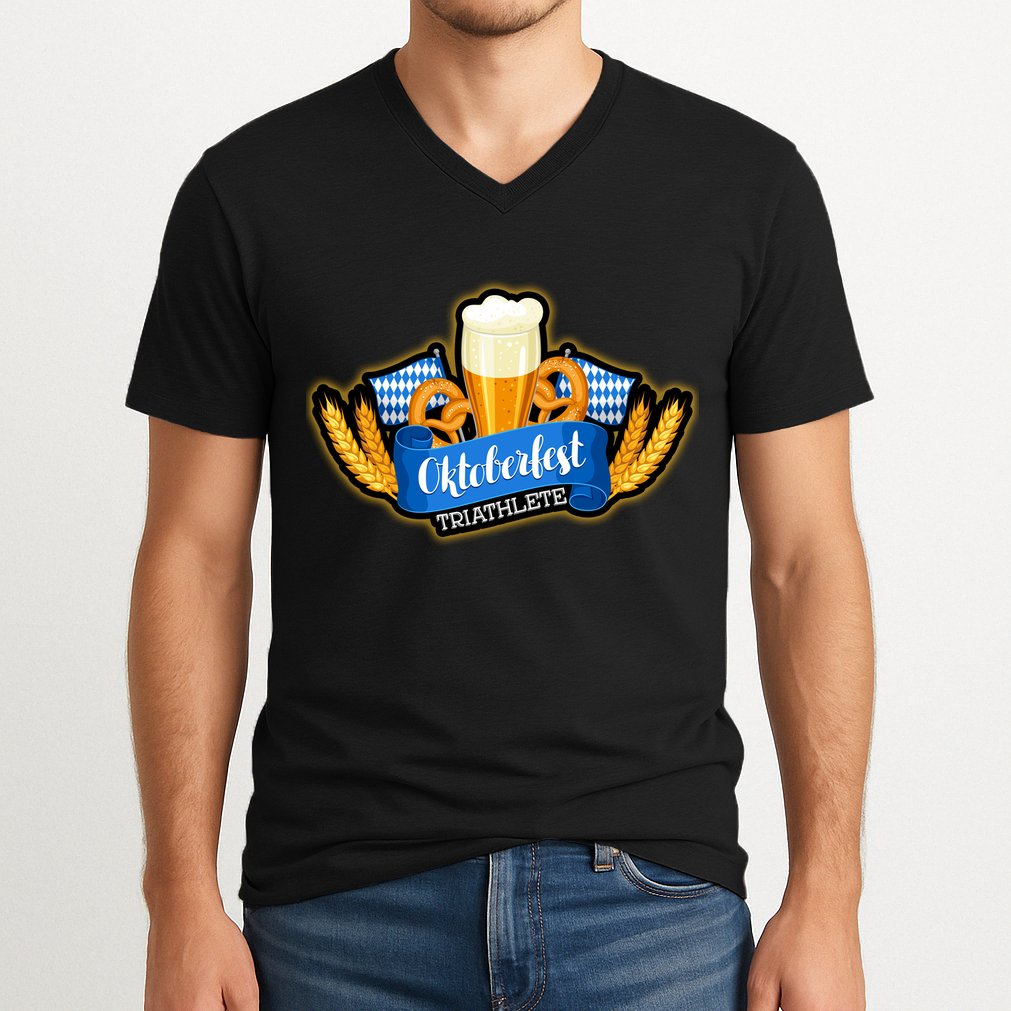 Oktober Fest Triathlete  V-Neck T-Shirt