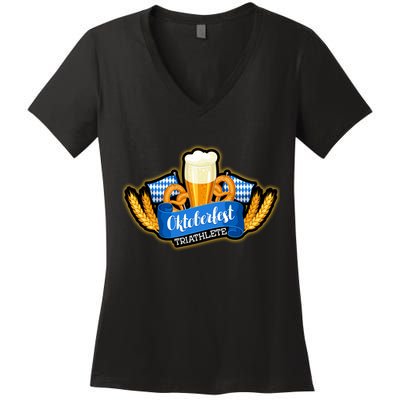 Oktober Fest Triathlete  Women's V-Neck T-Shirt