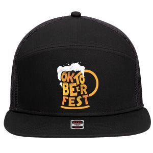 Oktoberfest Beer Fest Logo 7 Panel Mesh Trucker Snapback Hat