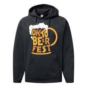 Oktoberfest Beer Fest Logo Performance Fleece Hoodie