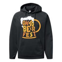 Oktoberfest Beer Fest Logo Performance Fleece Hoodie