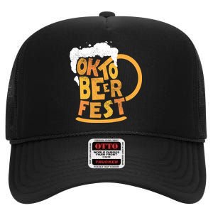 Oktoberfest Beer Fest Logo High Crown Mesh Back Trucker Hat