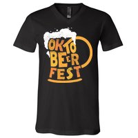 Oktoberfest Beer Fest Logo V-Neck T-Shirt