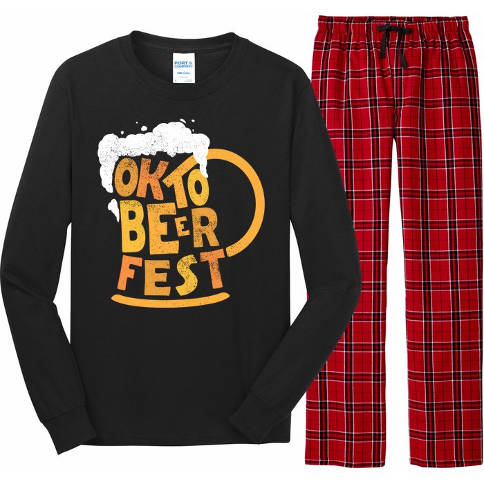 Oktoberfest Beer Fest Logo Long Sleeve Pajama Set