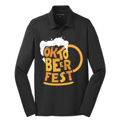 Oktoberfest Beer Fest Logo Silk Touch Performance Long Sleeve Polo