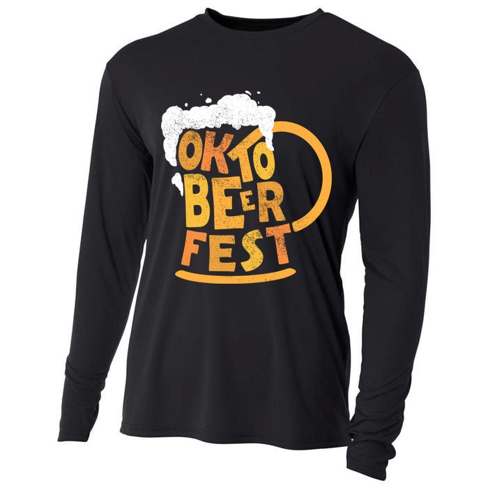 Oktoberfest Beer Fest Logo Cooling Performance Long Sleeve Crew