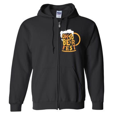 Oktoberfest Beer Fest Logo Full Zip Hoodie