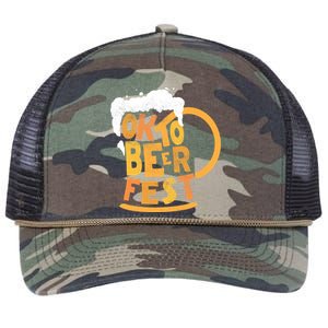 Oktoberfest Beer Fest Logo Retro Rope Trucker Hat Cap