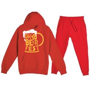 Oktoberfest Beer Fest Logo Premium Hooded Sweatsuit Set