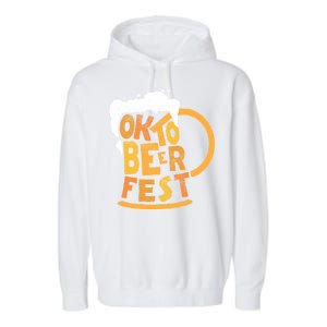 Oktoberfest Beer Fest Logo Garment-Dyed Fleece Hoodie