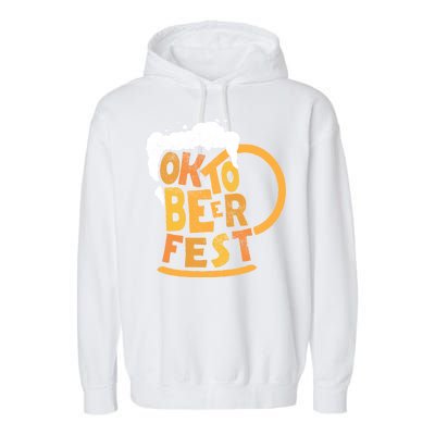 Oktoberfest Beer Fest Logo Garment-Dyed Fleece Hoodie