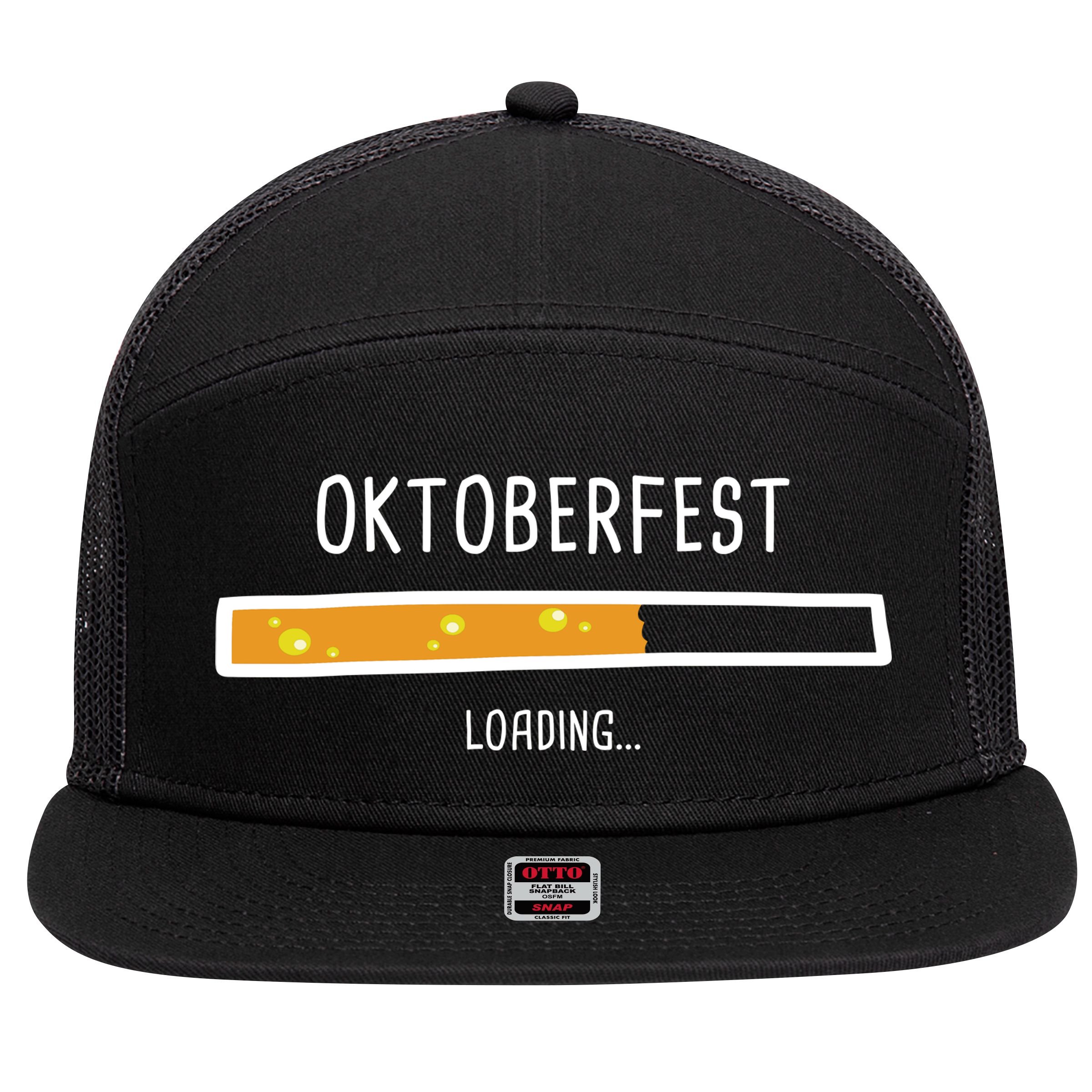 Oktoberfest Beer Loading 7 Panel Mesh Trucker Snapback Hat