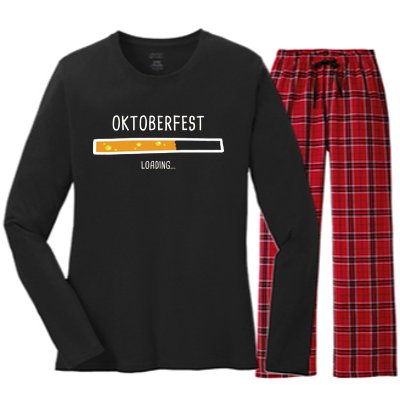 Oktoberfest Beer Loading Women's Long Sleeve Flannel Pajama Set 