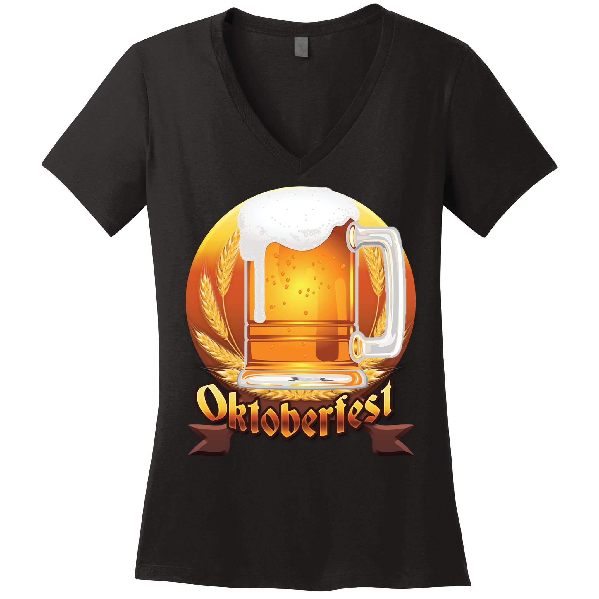 Oktoberfest Beer Logo Women's V-Neck T-Shirt
