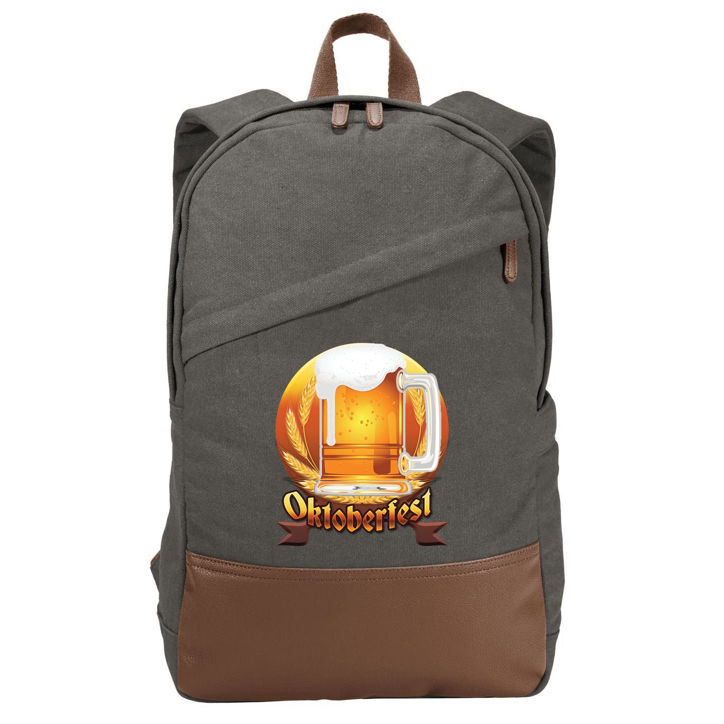 Oktoberfest Beer Logo Cotton Canvas Backpack