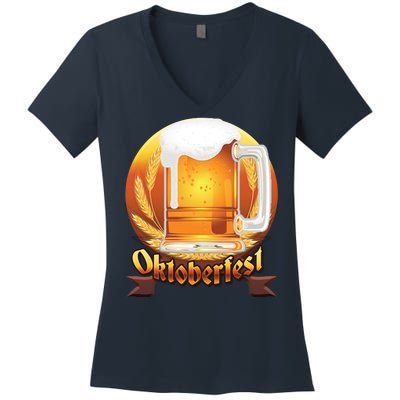 Oktoberfest Beer Logo Women's V-Neck T-Shirt