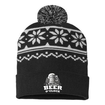 Oktoberfest Beer O'Clock USA-Made Snowflake Beanie