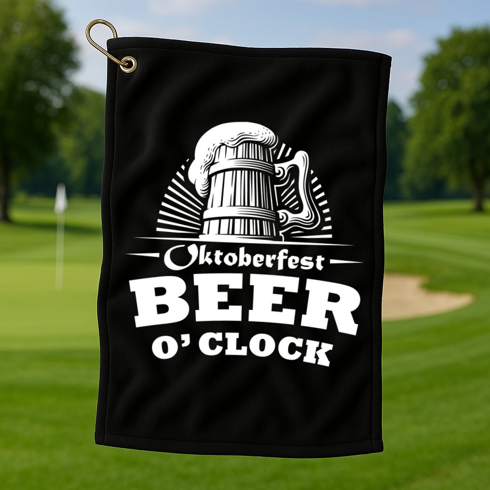 Oktoberfest Beer O'Clock Golf Towel
