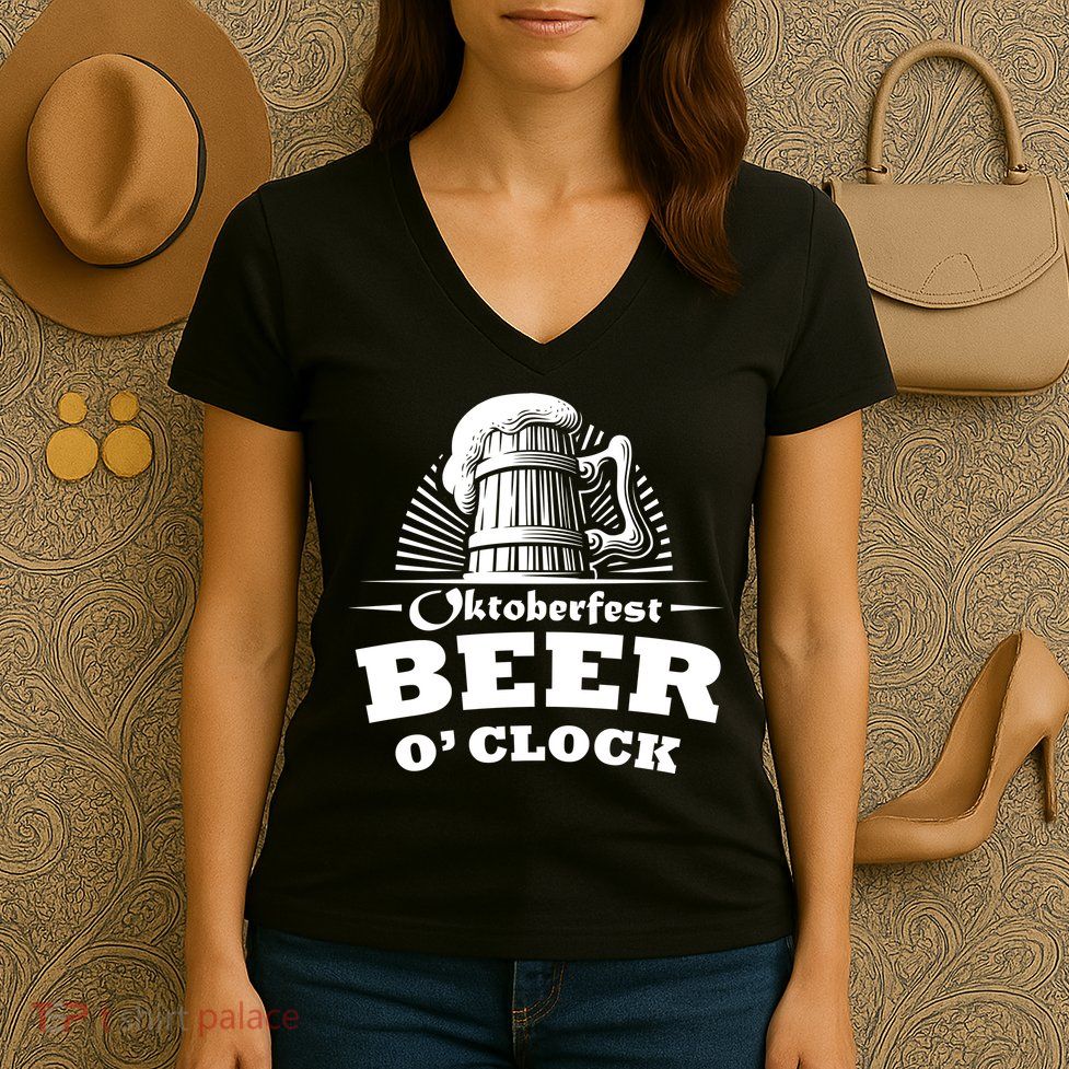 Oktoberfest Beer O'Clock Women's V-Neck T-Shirt