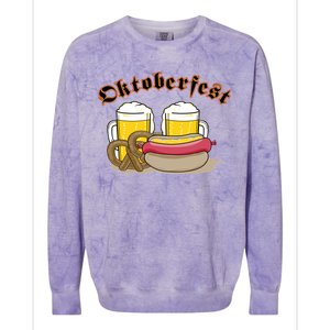 Oktoberfest Beer Pretzel Hot Dog Colorblast Crewneck Sweatshirt