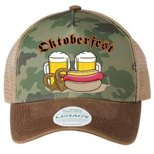 Oktoberfest Beer Pretzel Hot Dog Legacy Tie Dye Trucker Hat