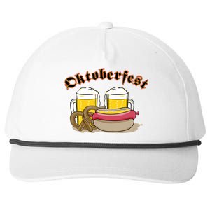 Oktoberfest Beer Pretzel Hot Dog Snapback Five-Panel Rope Hat