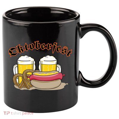 Oktoberfest Beer Pretzel Hot Dog 11oz C Handle Ceramic Mug