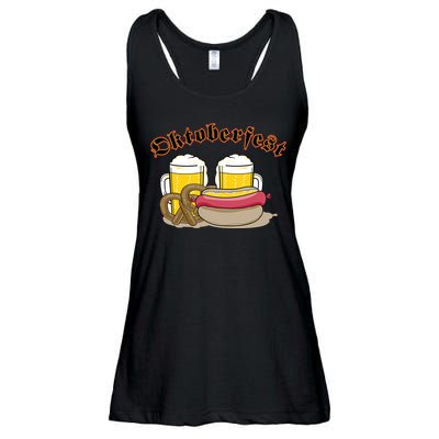 Oktoberfest Beer Pretzel Hot Dog Ladies Essential Flowy Tank