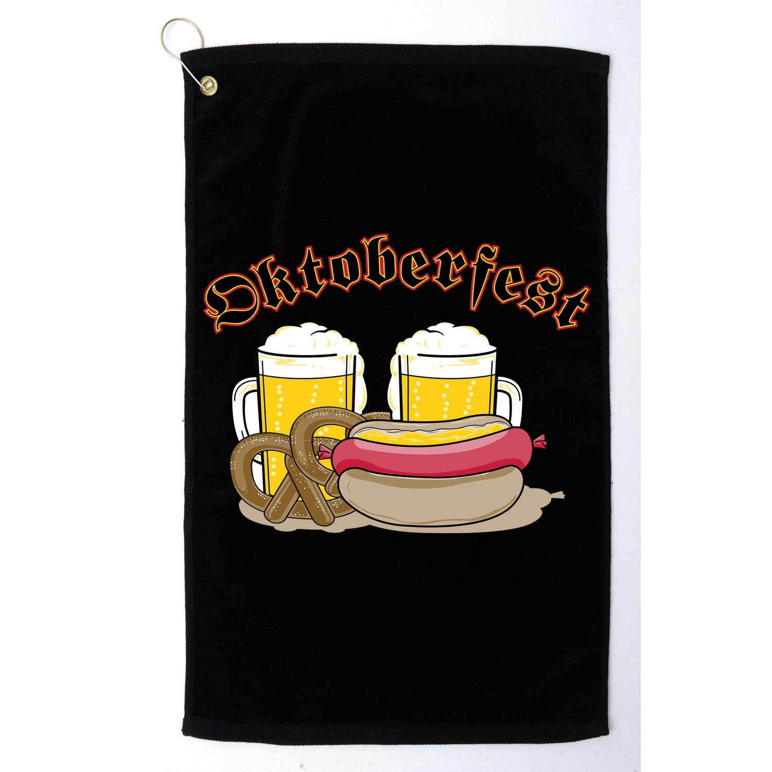 Oktoberfest Beer Pretzel Hot Dog Golf Towel