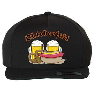 Oktoberfest Beer Pretzel Hot Dog Wool Snapback Cap