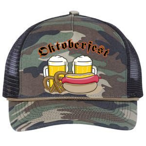 Oktoberfest Beer Pretzel Hot Dog Retro Rope Trucker Hat Cap