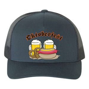 Oktoberfest Beer Pretzel Hot Dog Yupoong Adult 5-Panel Trucker Hat