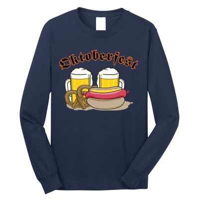 Oktoberfest Beer Pretzel Hot Dog Long Sleeve Shirt