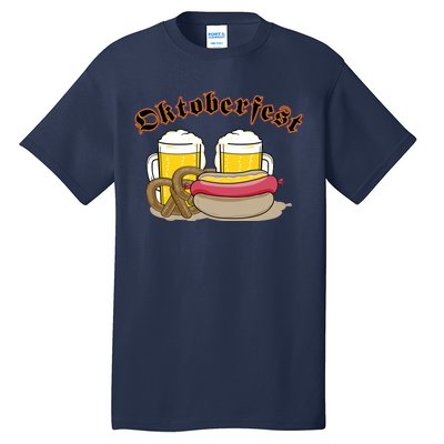 Oktoberfest Beer Pretzel Hot Dog Tall T-Shirt