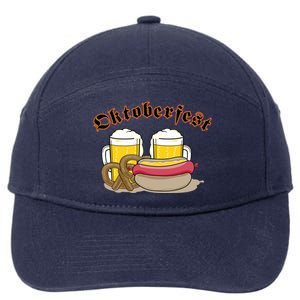 Oktoberfest Beer Pretzel Hot Dog 7-Panel Snapback Hat