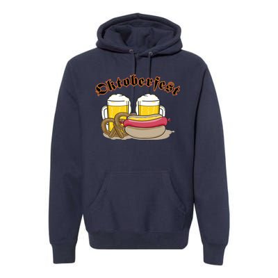 Oktoberfest Beer Pretzel Hot Dog Premium Hoodie