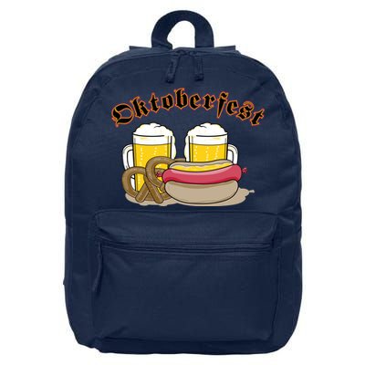 Oktoberfest Beer Pretzel Hot Dog 16 in Basic Backpack