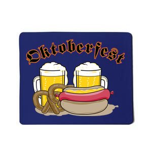 Oktoberfest Beer Pretzel Hot Dog Mousepad