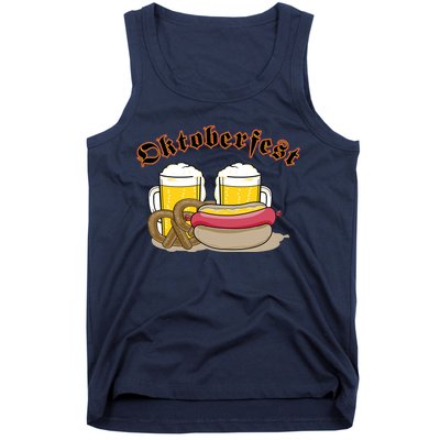 Oktoberfest Beer Pretzel Hot Dog Tank Top