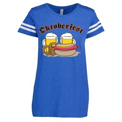 Oktoberfest Beer Pretzel Hot Dog Enza Ladies Jersey Football T-Shirt